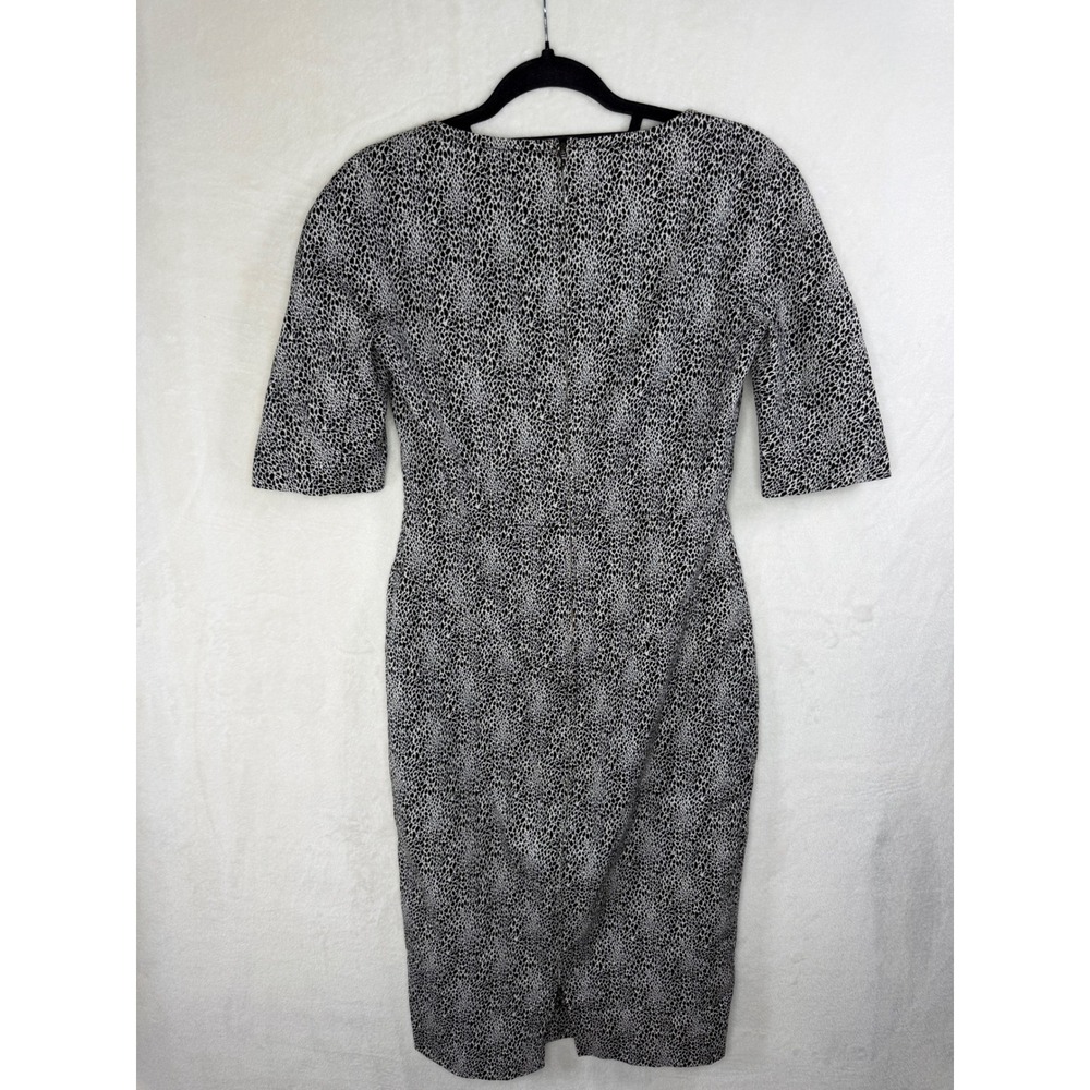 Antonio Berardi Animal Print Sheath Dress Sweetheart Neck Black White Size 44 - Picture 4 of 11